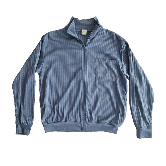 Haband Full Zip Men's Jacket Size Large Gray Y2K Style 129 Made in Switzerland - Picture 1 of 15